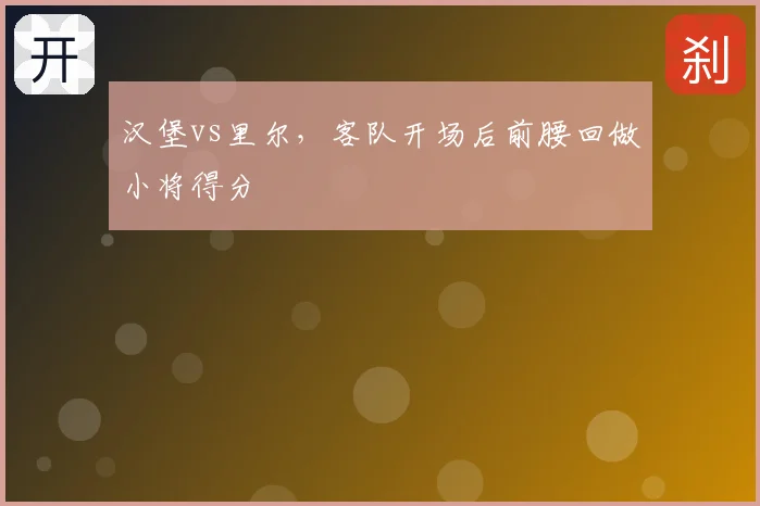 汉堡vs里尔，客队开场后前腰回做小将得分